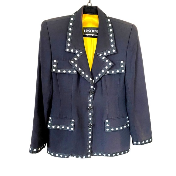 1990s CRISCIONE x CACHE polka dot blazer - Picture 1 of 8
